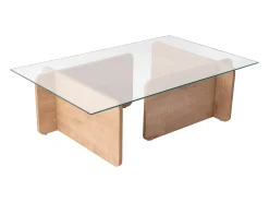 Mesa de centro em vidro temperado - Natural claro e Transparente - AZRA