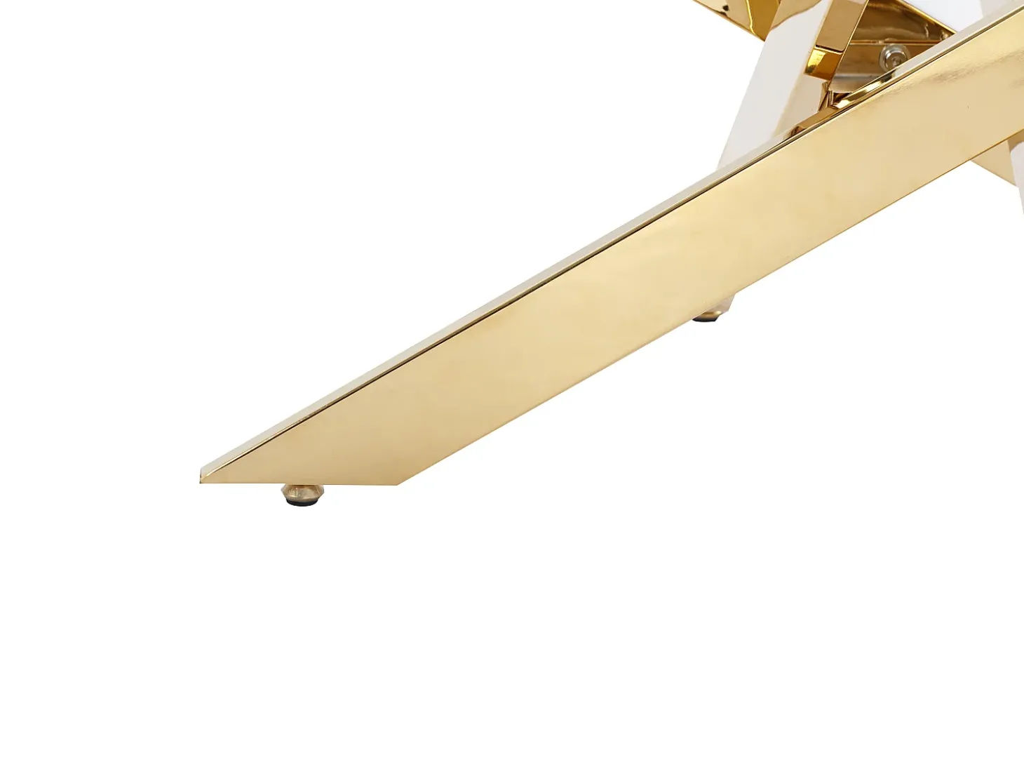 Mesa de centro em vidro temperado e metal dourado - Transparente - COSIMA