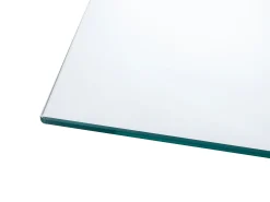 Mesa de centro em vidro temperado e metal dourado - Transparente - COSIMA