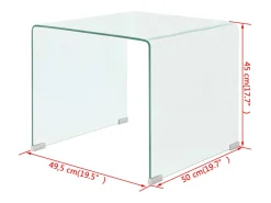 Mesa de centro em vidro temperado 49,5x50x45 cm transparente