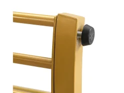 Mesa de centro encaixável com 2 gavetas - Tampo redondo com efeito mármore - Branco e dourado