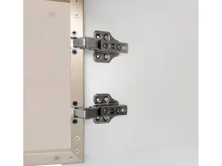 Mesa de centro escandinava - 2 gavetas e 2 portas - LED integrado - folheado com padrão mármore - Branco