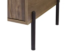 Mesa de centro estilo retro com 2 gavetas, 105x55x41cm - Cor madeira