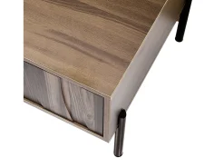 Mesa de centro estilo vintage 105x55x41 cm - com 2 gavetas - Estrutura de madeira - MDF - Natural