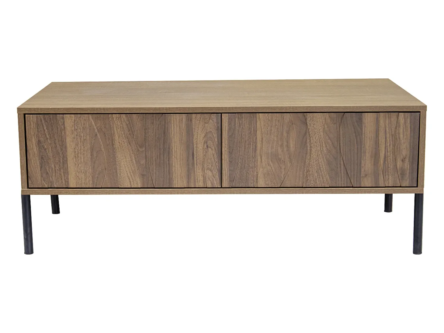 Mesa de centro estilo vintage 105x55x41 cm - com 2 gavetas - Estrutura de madeira - MDF - Natural