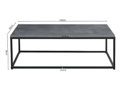 Mesa de centro EWING com efeito de pedra cinza, ideal para uma sala de estar única