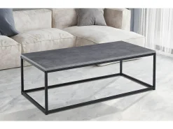 Mesa de centro EWING com efeito de pedra cinza, ideal para uma sala de estar única