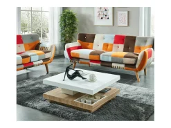 Mesa de centro FAUSTO - Tampo giratório - MDF lacado bicolor