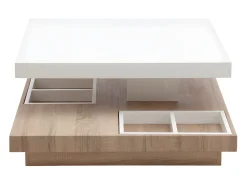Mesa de centro FAUSTO - Tampo giratório - MDF lacado bicolor