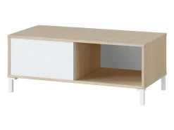Mesa de centro fixa Brooklyn, carvalho canadense/branco Artik, 40x50x50 cm