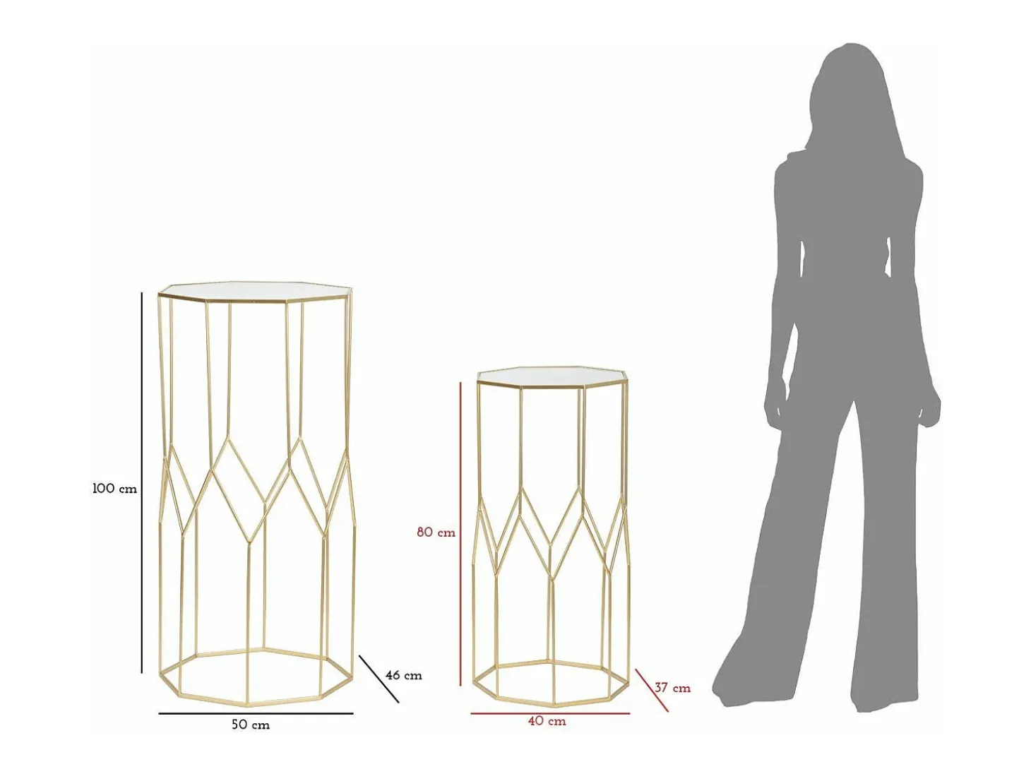 Mesa de centro George, Mesa de centro baixa, Porta-revistas para sofá, Estante de sala, Dourado, 50x46 h100 cm