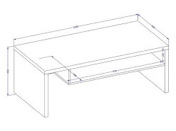 Mesa de centro HAVANA – Verde sálvia e preto – Tampo preto fosco – Com nicho – Design moderno