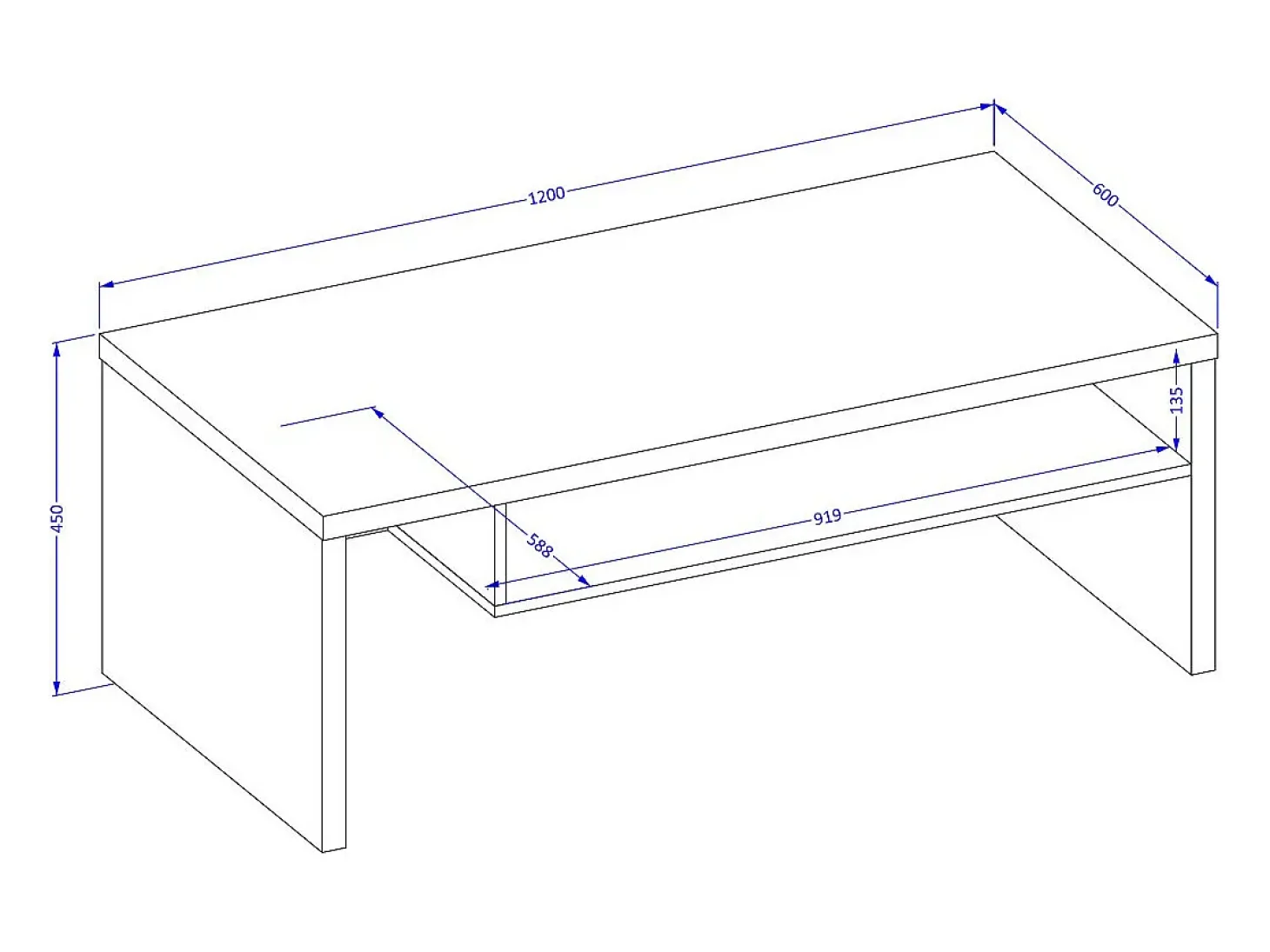 Mesa de centro HAVANA – Verde sálvia e preto – Tampo preto fosco – Com nicho – Design moderno