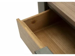 Mesa de centro Icona, Mesa de centro baixa, Porta-revistas para sofá, Estante de sala, 60x60 h41 cm, Cinza e Castanho