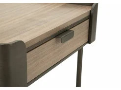 Mesa de centro Icona, Mesa de centro baixa, Porta-revistas para sofá, Estante de sala, 60x60 h41 cm, Cinza e Castanho