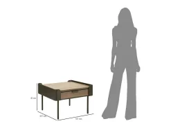 Mesa de centro Icona, Mesa de centro baixa, Porta-revistas para sofá, Estante de sala, 60x60 h41 cm, Cinza e Castanho