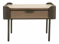 Mesa de centro Icona, Mesa de centro baixa, Porta-revistas para sofá, Estante de sala, 60x60 h41 cm, Cinza e Castanho