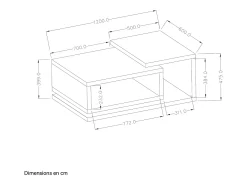 Mesa de centro Ilyes branco e betão 60cm