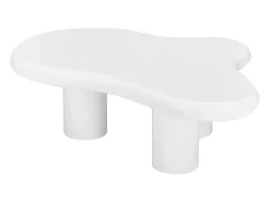 Mesa de centro irregular em forma de nuvem branca - Madeira MDF 97x67x32cm