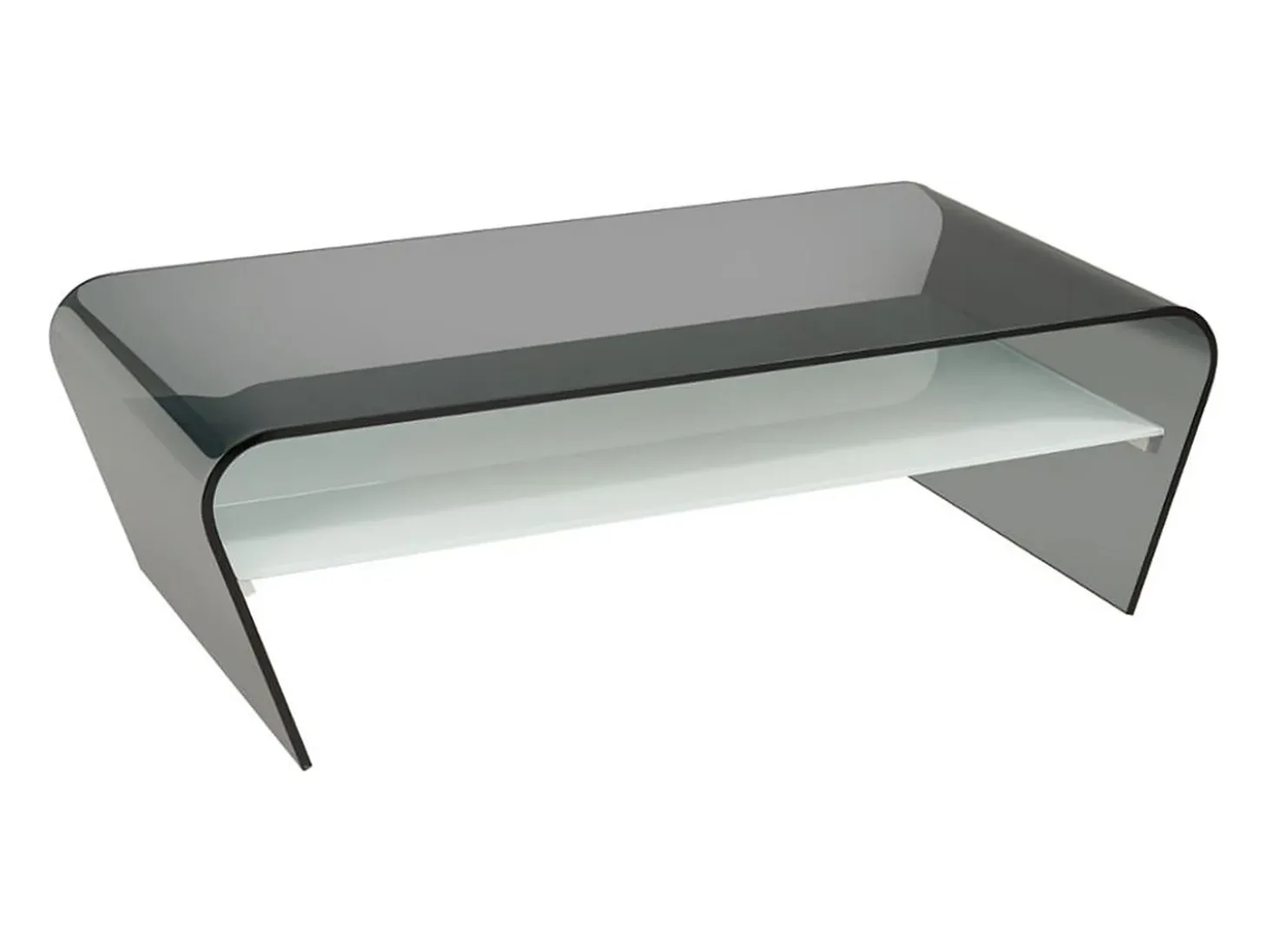 Mesa de centro KELLY - Vidro temperado - Mesinha branca lacada