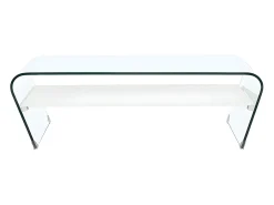 Mesa de centro KELLY - Vidro temperado - Lacada a branco