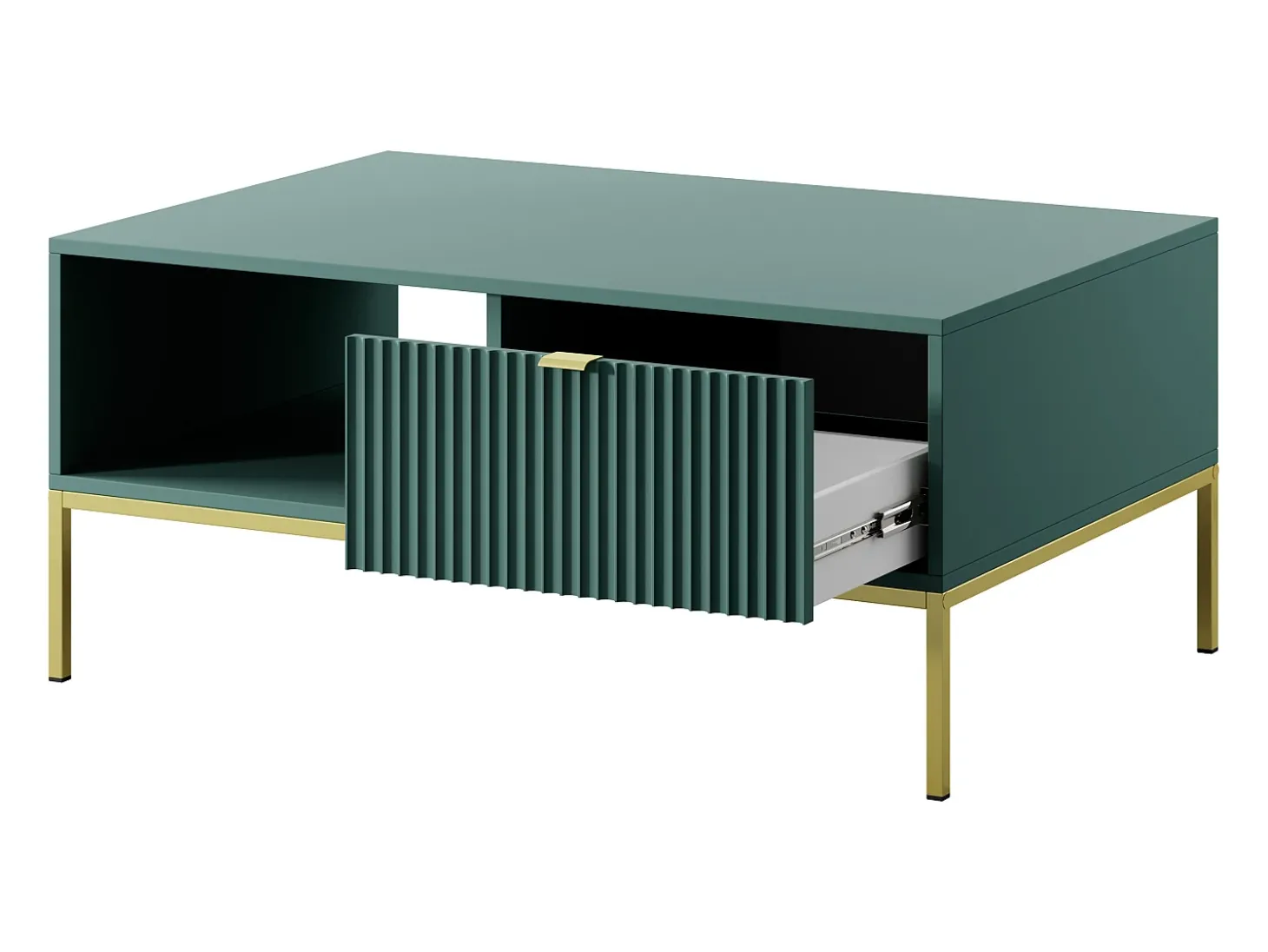 Mesa de centro: labrador, dourado, 104 x 46 x 68 cm, puxadores dourados