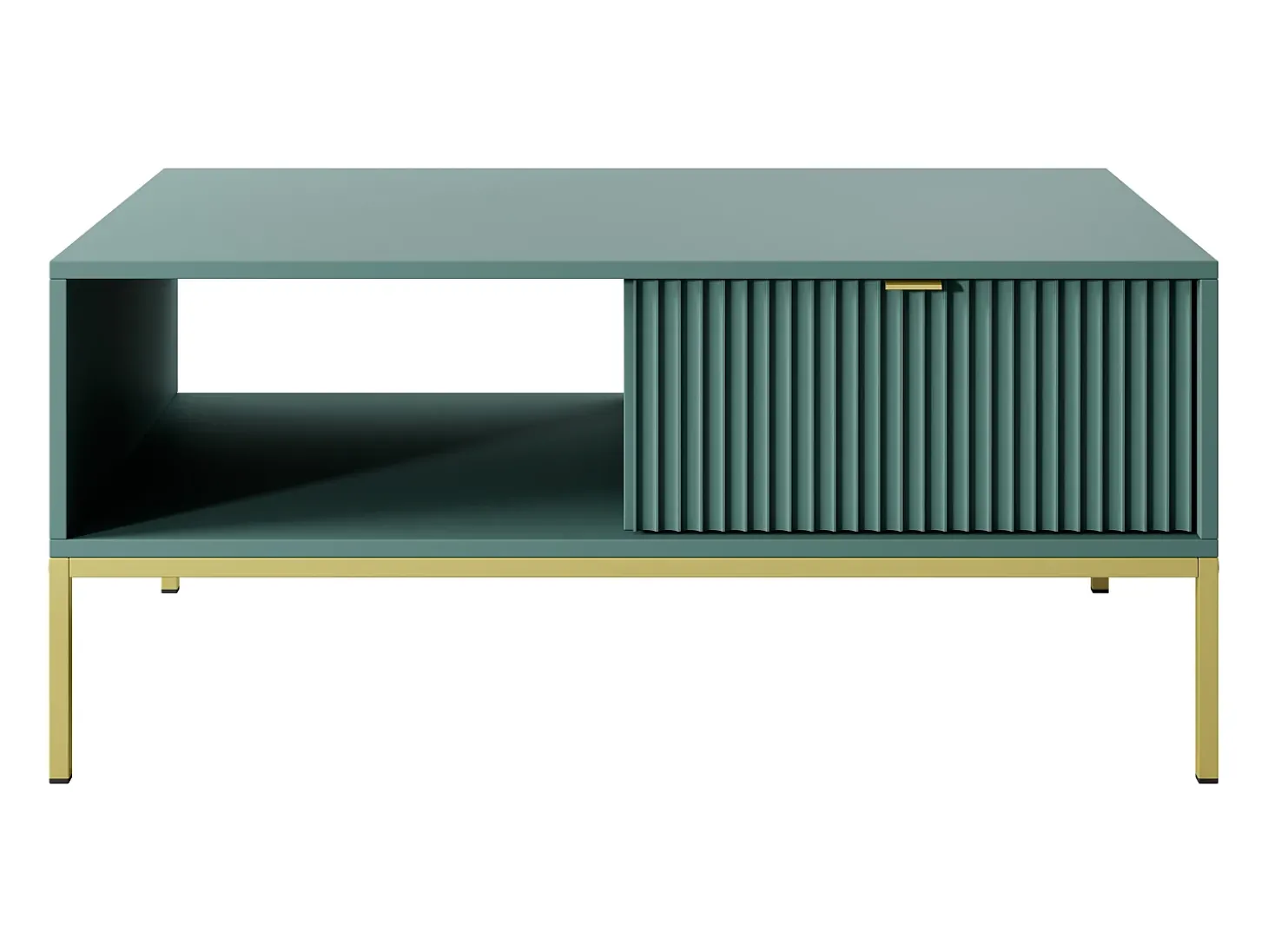 Mesa de centro: labrador, dourado, 104 x 46 x 68 cm, puxadores dourados