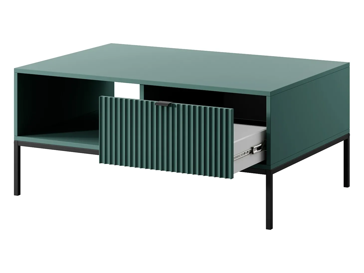 Mesa de centro: labrador, Preto, 104 x 46 x 68 cm, puxadores Pretos