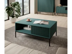Mesa de centro: labrador, Preto, 104 x 46 x 68 cm, puxadores Pretos