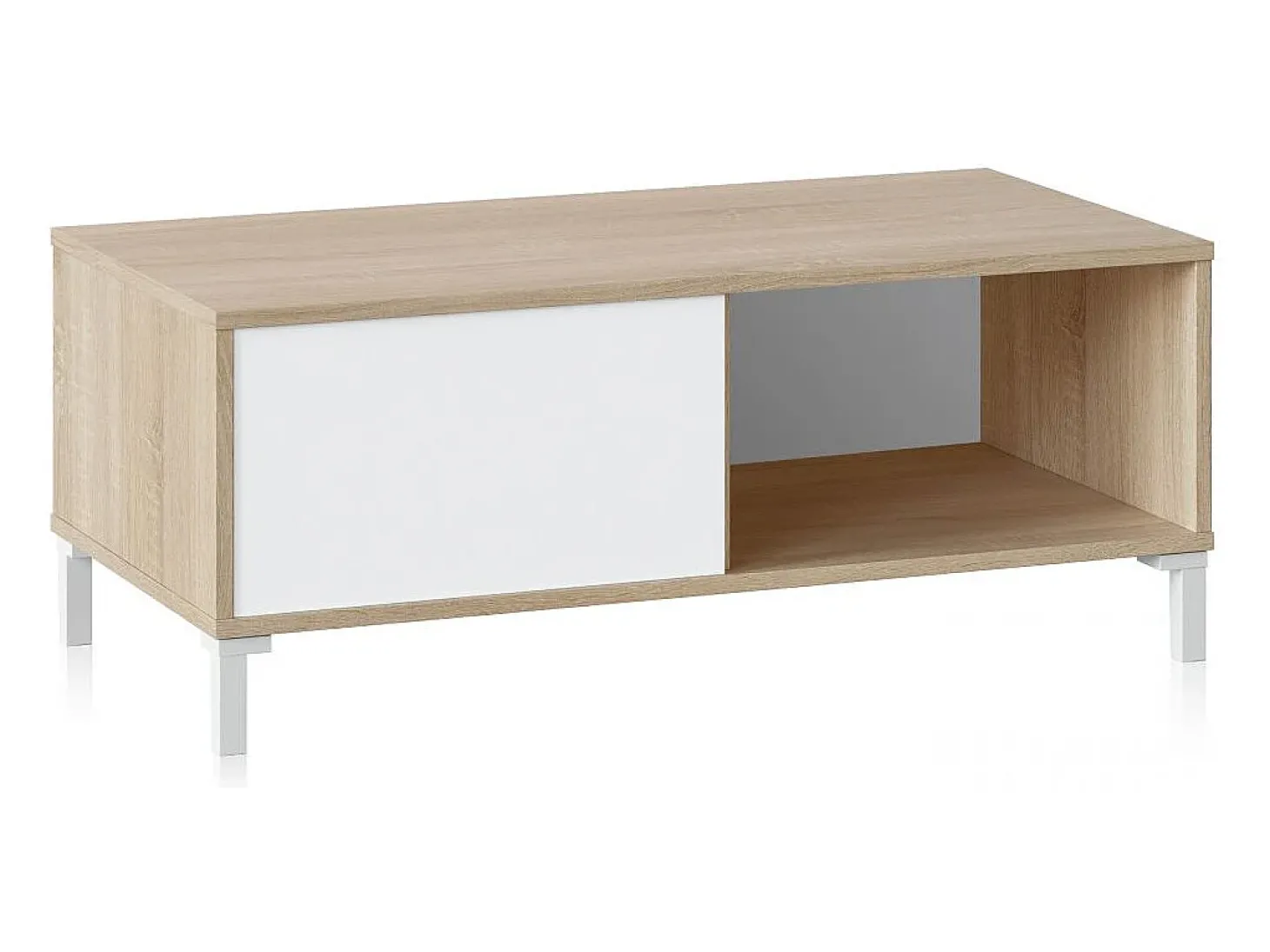 Mesa de centro Lea Blanco Artik (Blanco Mate) - Roble Canadian