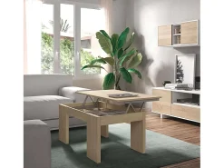 Mesa de centro Malibu, Mesa de centro com tampo elevatório, Mesa baixa de sala, 100x50h43/84 cm, Carvalho