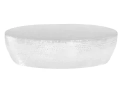 Mesa de centro martelada 100x50x28 cm prateado PT803787