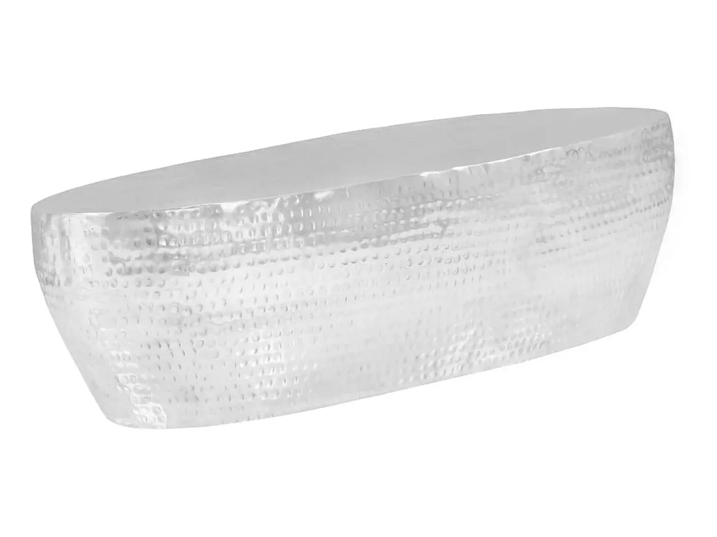 Mesa de centro martelada 100x50x28 cm prateado PT803787