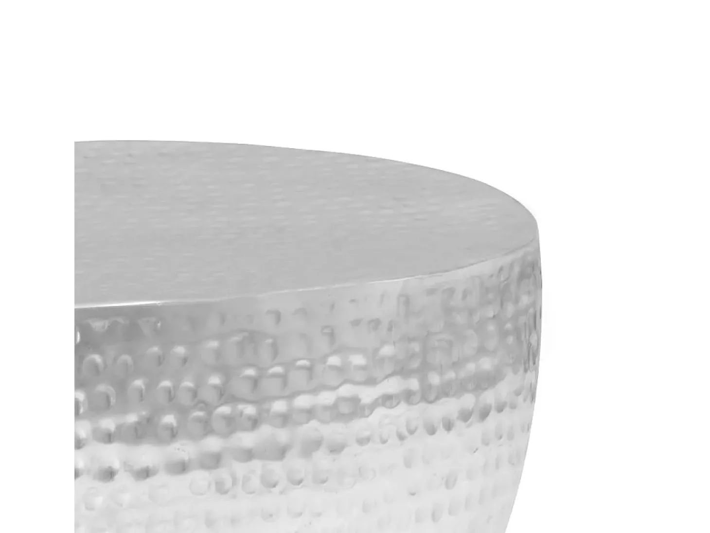 Mesa de centro martelada 100x50x28 cm prateado