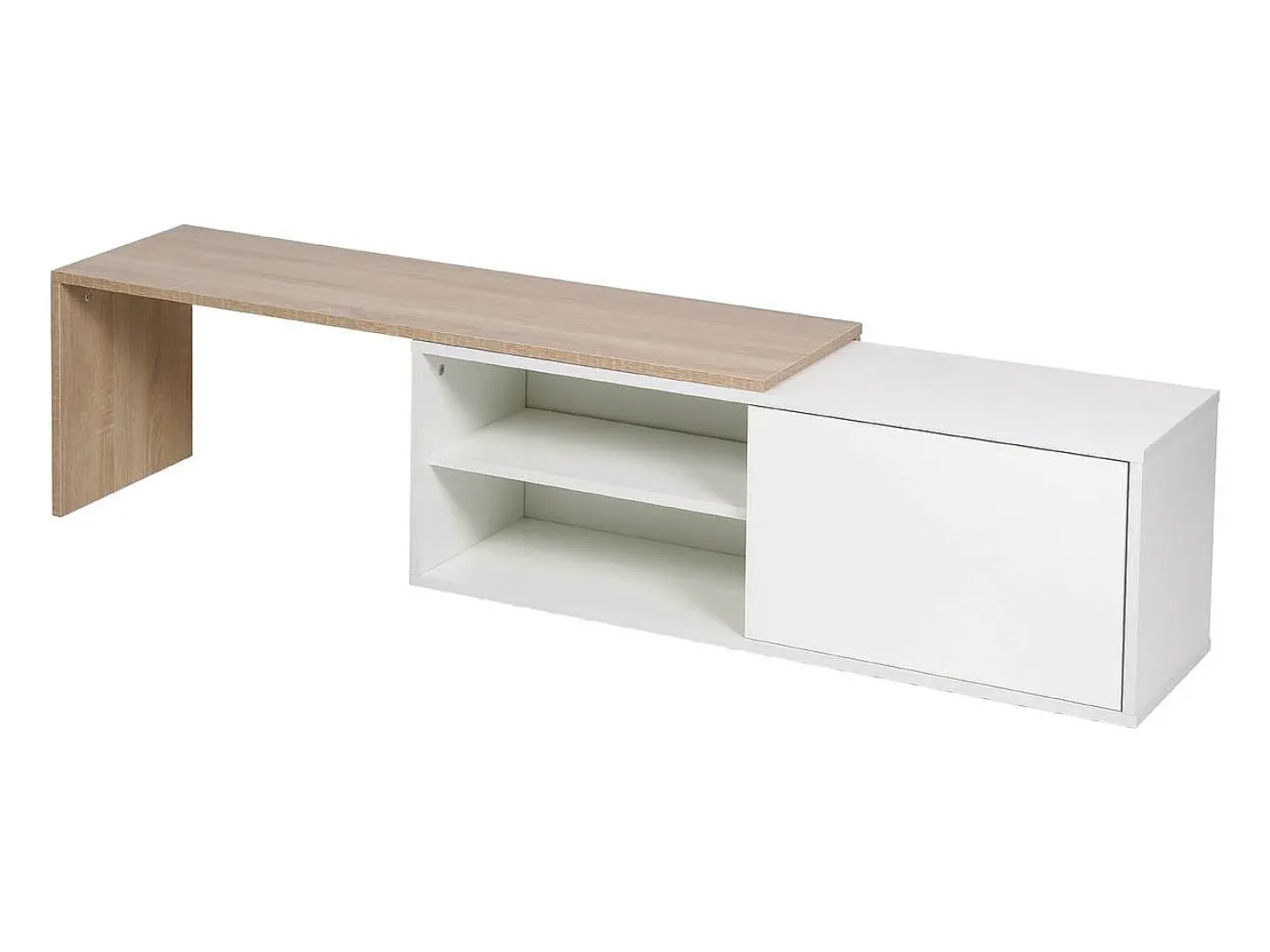 Mesa de centro "Melinda" - Branco/Carvalho