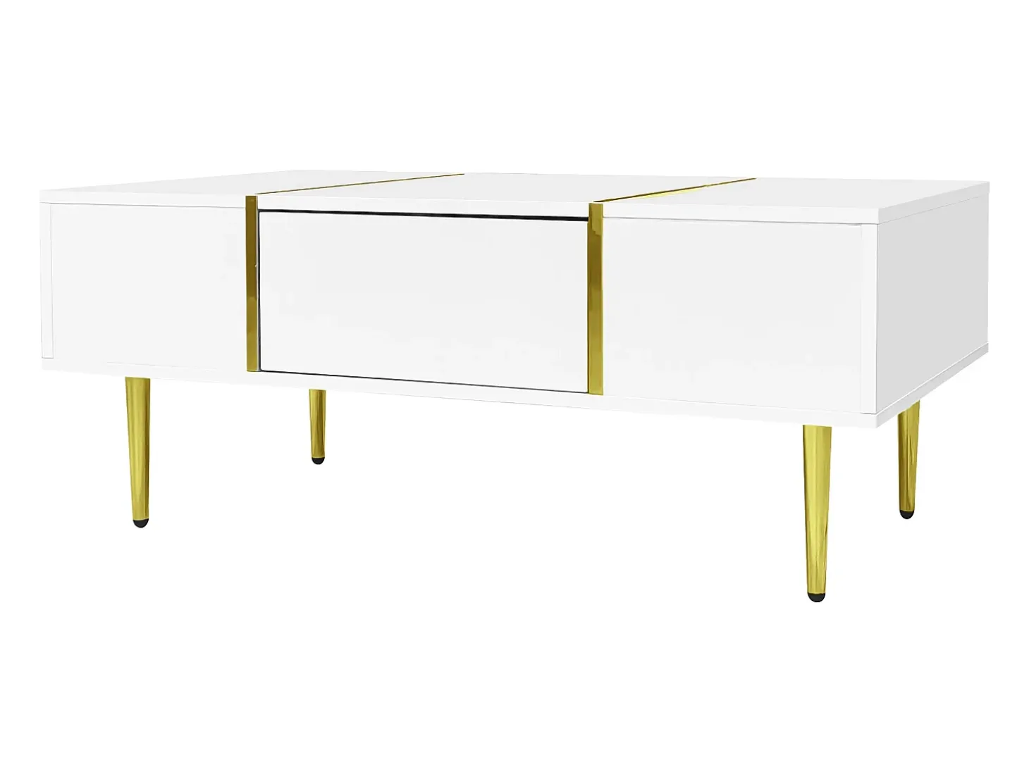 Mesa de centro moderna - 2 gavetas - MDF - Branco