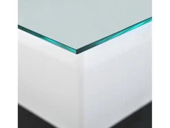 Mesa de centro moderna com rodízios giratórios - com LED - Branco e Preto