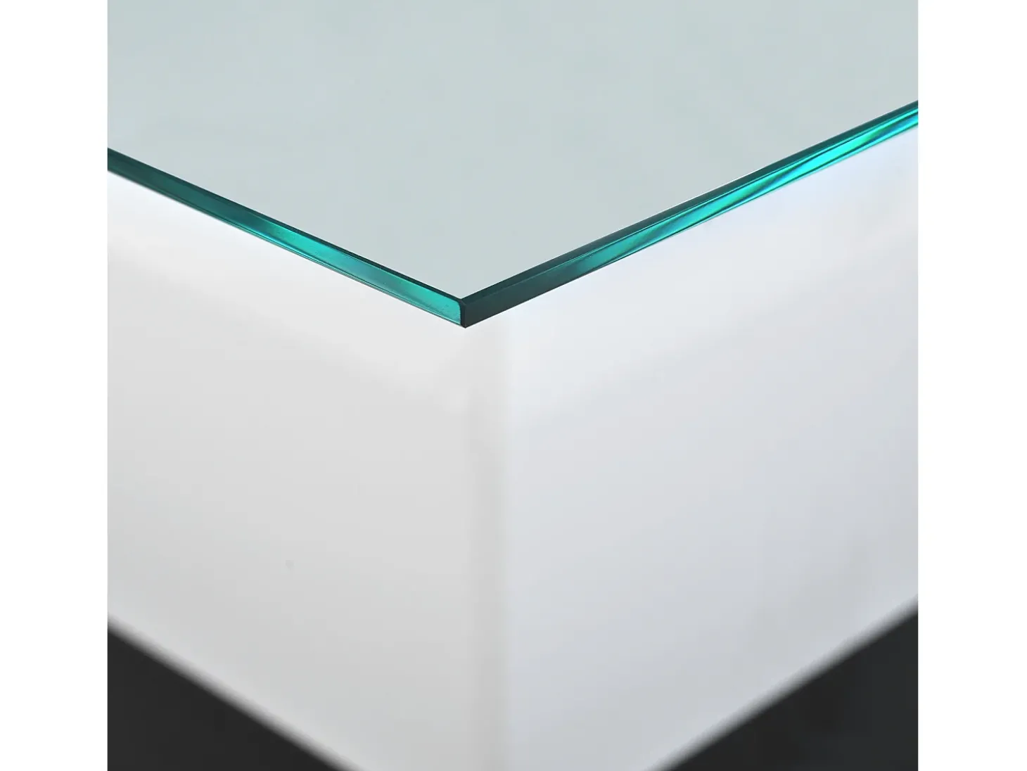 Mesa de centro moderna com rodízios giratórios - com LED - Branco e Preto