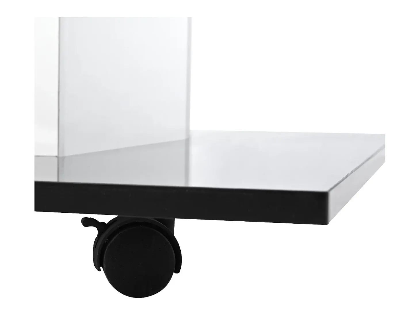Mesa de centro moderna com rodízios giratórios - com LED - Branco e Preto