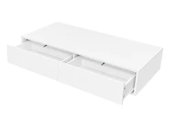 Mesa de centro moderna com LED - 2 gavetas - Branco