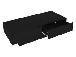 Mesa de centro moderna com LED - 2 gavetas - Preto