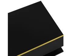 Mesa de centro moderna em vidro com iluminação LED - painéis de partículas - preto