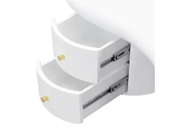 Mesa de centro moderna 97x64x42cm - forma irregular - 2 gavetas - branco