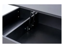 Mesa de centro moderna 100x50x42 cm - com iluminação LED - compartimento oculto - elevador hidráulico - preto