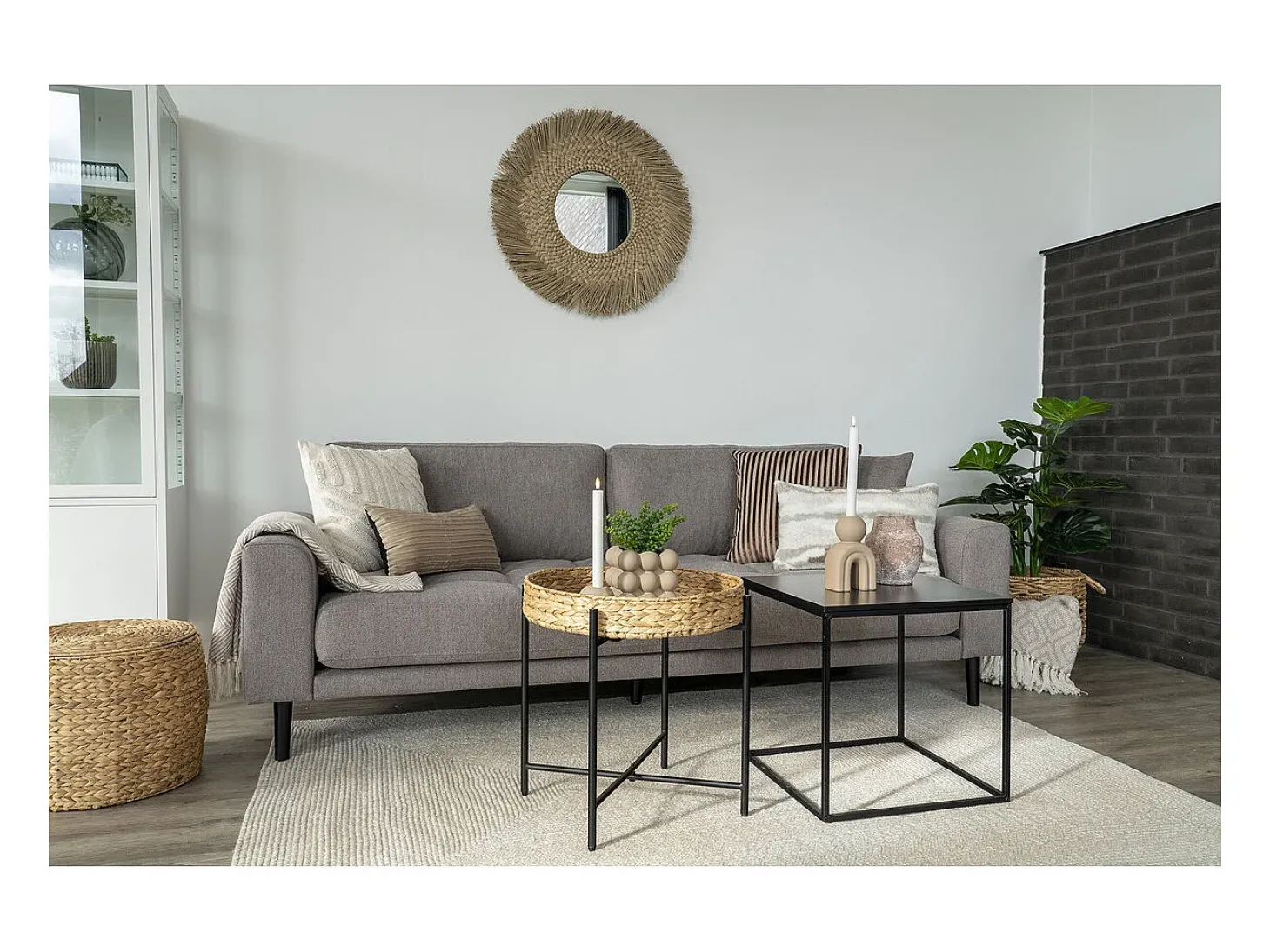 Mesa de Centro Naro, Castanho, 50x50x48,5 cm, Kendra Home