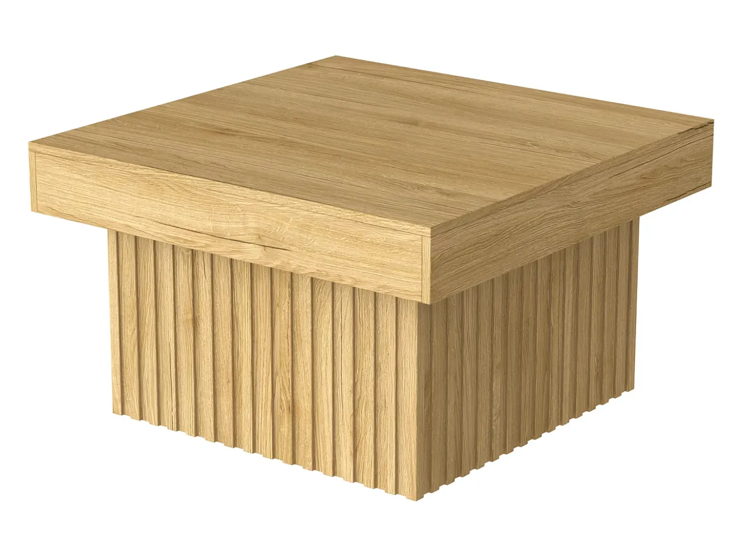 Mesa de centro natural, aglomerado e MDF, 79x79x46cm