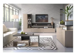 Mesa de centro NESS – Tampo 100 x 60 cm – Acabamento Congo e antracite – Design moderno