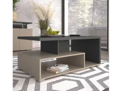 Mesa de centro NESS – Tampo 100 x 60 cm – Acabamento Congo e antracite – Design moderno