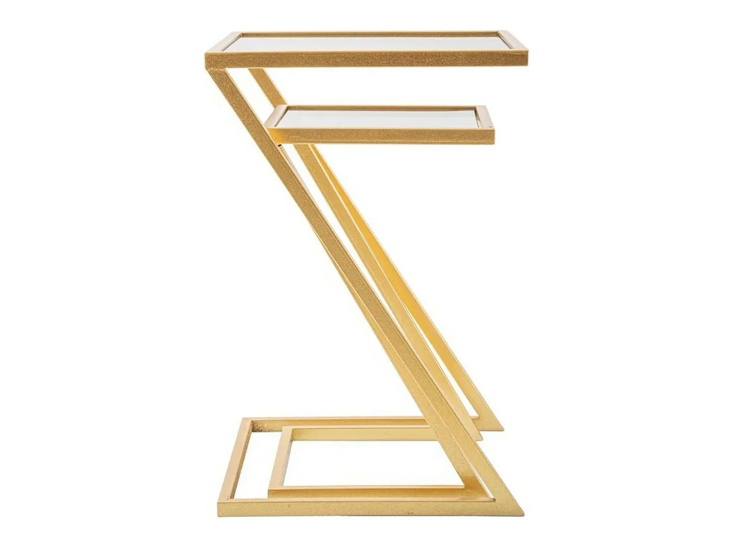 Mesa de centro Ono, Mesa de centro baixa, Porta-revistas para sofá, Estante de sala, 40x40 h60 cm, Dourado