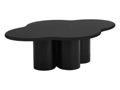 Mesa de centro orgânica e design em MDF preto - YAVINA